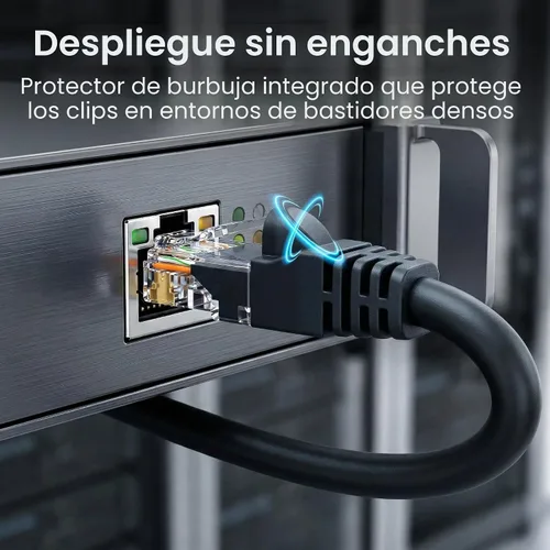 Vista 5 de GEARit Paquete de 100 cables Ethernet Cat6 de 0.5 pies Cable de conexión de red RJ45, conectores chapados en oro sin enganches de 10 Gbps, cable