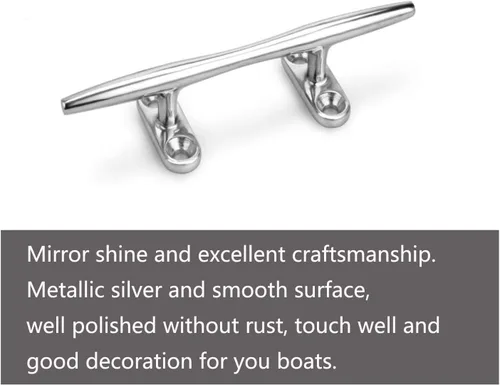 Vista 5 de Boat Dock Cleat 4"/5"/6", Boat Cleat Open Base, Marine Heavy Duty 316 Stainless Steel with 8 Pcs Screws