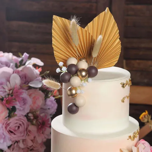 Vista 9 de Efavormart - Decoración LED para tartas con plumas reales, corona floral con luz intermitente para guirnalda, bonita decoración con luz LED
