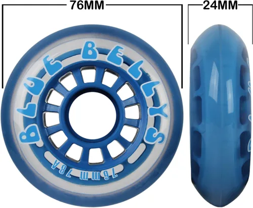 Vista 5 de 8 ruedas de patín en línea 2.992 in 78a, transparente/azul
