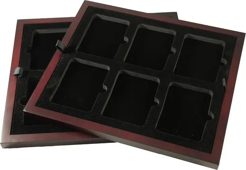 Vista 10 de Caja de exhibición de monedas de dos bandejas para cápsulas, certificadas, estilo losa o monedas de desafío, sin bandejas