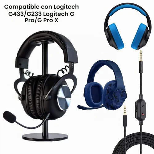 Vista 2 de Cable auxiliar G433 para auriculares Logitech Wired G233, G Pro, G Pro X