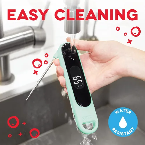 Vista 5 de Dash Termómetro de lectura rápida de precisión, sonda de temperatura de carne con pantalla LCD para cocinar y hornear rápidos y precisos, resistente