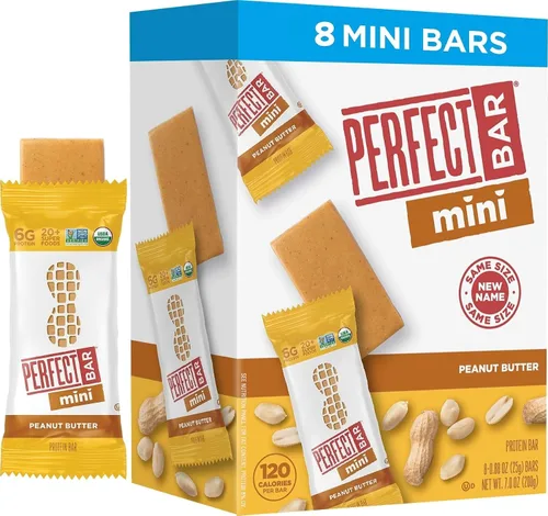 Vista 12 de Perfect Bar Mini barra de proteína de mantequilla de maní cubierta de chocolate sin gluten, 6 unidades, 1.05 onzas