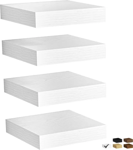 Vista 58 de Fun Memories Estante esquinero para montaje en pared, estantes de esquina flotantes, juego de 2 estantes de pared esquineros, estantes de Negro