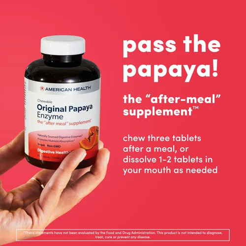 Vista 4 de American Health Enzima de papaya original masticable 250 Chwbls