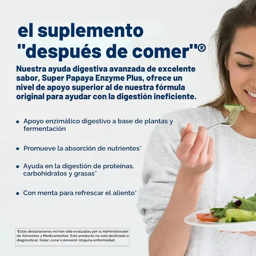 Vista 3 de American, Suplemento Multi-Enzyme-Plus, Super Papaya, 360 unidades, 2