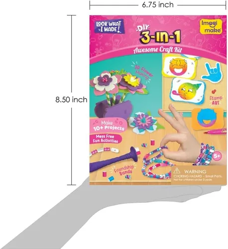 Vista 6 de Kit de manualidades Imagimake - Artes y manualidades para niños de 5 años en adelante - Arcilla de secado al aire, papel para quilling, arte