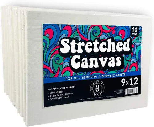 Vista 9 de Paquete de 10 lienzos estirados para pintura, tableros de lienzo rectangulares en blanco de 8 x 10 pulgadas, ideales para acrílico, óleo y arte