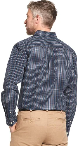 Vista 2 de Arrow 1851 - Camisa Hamilton Poplins de manga larga, grande y alta, con botones y a cuadros, para hombre