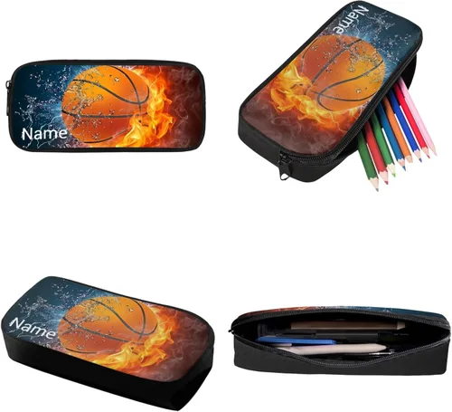 Vista 199 de FOR U DESIGNS Fuego baloncesto impreso niños escuela mochilas viaje mochila libro bolsa