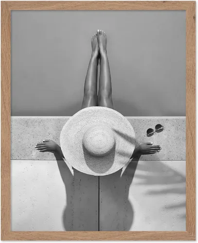 Vista 45 de Póster de arte de moda de Poster Master - Mujer en impresión de auto clásico - Arte en blanco y negro - Arte fotográfico - Arte de autos - Arte