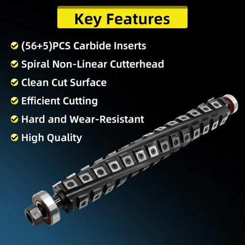 Vista 6 de Shelix Cabezal de corte helicoidal para DeWalt 735 DW735 DW735X Cepilladora de espesor, cabezal de corte helicoidal de 13 pulgadas para DeWalt DW735