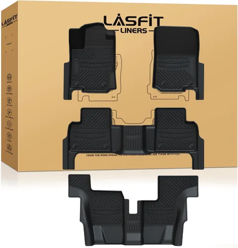 Vista 31 de LASFIT Alfombrillas para Freightliner Cascadia 2008-2017, protección para todo tipo de clima, revestimientos de automóvil de elastómero