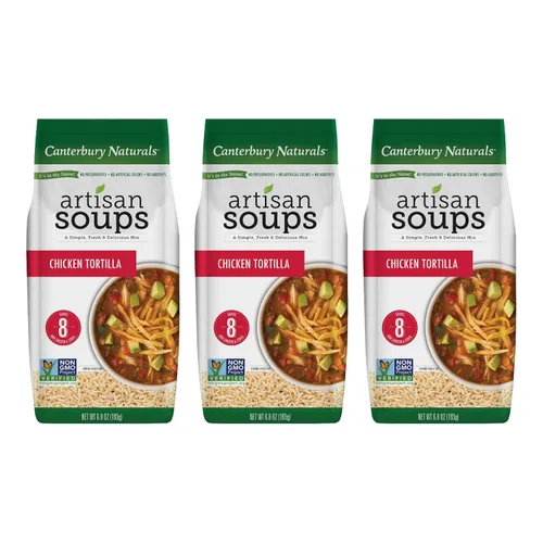 Vista 20 de Canterbury Naturals Mezcla de sopa artesanal, mezcla de sopa de fideos con pollo, sin OMG, hace 8 porciones, bolsa de 6.5 onzas (paquete de 3)