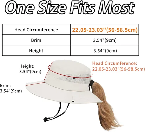 Vista 6 de PFFY Sun Beach Hats for Women Men UV Protection Wide Brim Foldable Fishing Sun Bucket Hat Outdoor Essentials