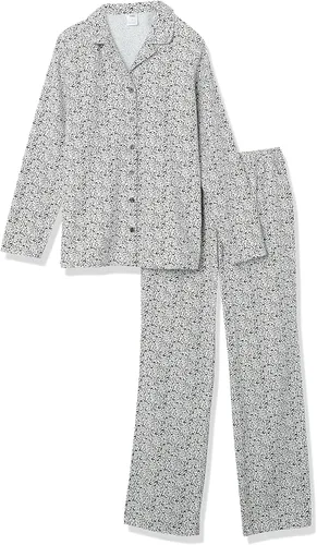 Vista 5 de Tienda Essentials Conjunto de pijama de franela de manga larga con botones frontales para mujer