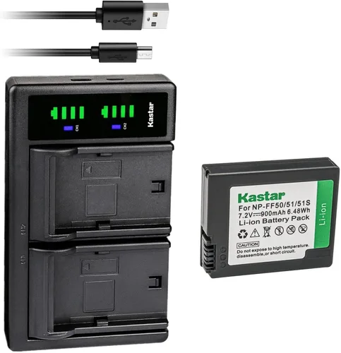Vista 8 de Kastar NP-FF50 LTD2 - Cargador de batería USB compatible con Sony DCR-PC106, DCR-PC106E, DCR-PC107, DCR-PC107E, DCR-IP1, DCR-IP1E, DCR-IP200K