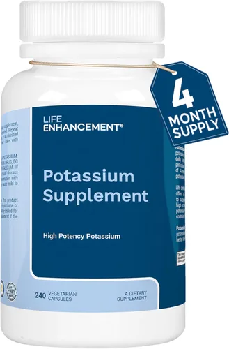 Vista 7 de Life Enhancement Suplemento de potasio de alta absorción para la salud muscular, cerebral y ósea, sin aditivos, suplemento de potasio elemental