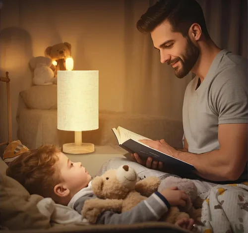 Vista 6 de Lámpara de mesa pequeña para dormitorio, lámparas de noche para mesitas de noche, lámpara de luz minimalista para mesita de noche, lámparas