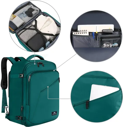 Vista 71 de MATEIN - Mochila de viaje extragrande de 10.56 galones, mochila de viaje ampliable apta para aerolíneas, para viajeros de fin de semana, hombres