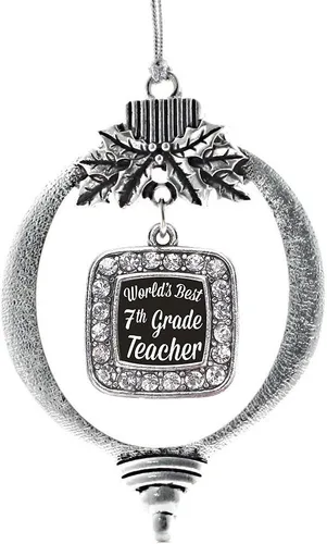 Vista 51 de Inspired Silver - Bon Voyage Cruise Ship Charm Ornamento – Adornos navideños cuadrados de plata con joyas de circonita cúbica