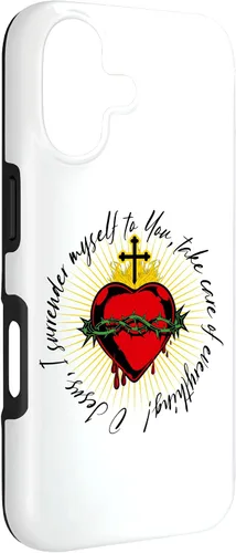 Vista 3 de Surrender Novena O Jesus Catholic Black Letter Case for iPhone 17
