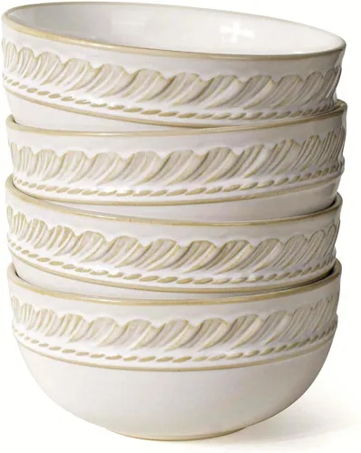 Vista 11 de Artena Juego de 4 cuencos pequeños de cerámica de 12 onzas para postre, cuencos para cocina, helado, guarniciones, arroz, cereales, frutas, 4.5