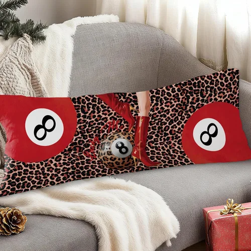 Vista 5 de Funda de almohada de cuerpo de 8 bolas con estampado de leopardo rojo a la moda, 20 x 54 pulgadas, decoración de habitación de guepardo, bota roja