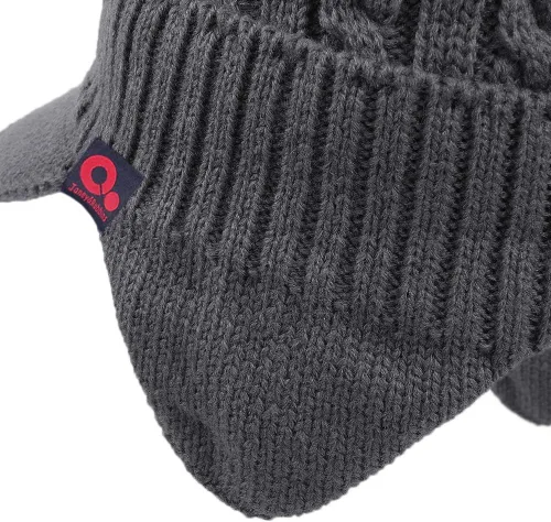Vista 57 de Janey&Rubbins Gorro de punto diario con orejeras con forro polar y calavera