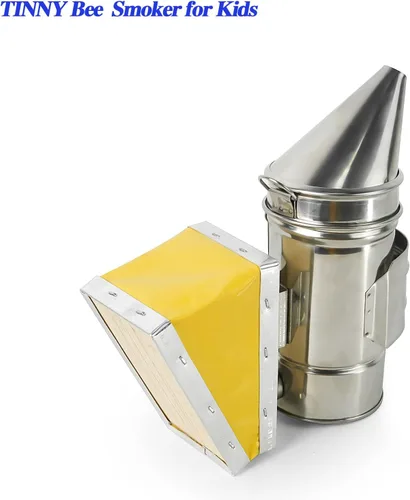 Vista 4 de Luwint Kit de ahumador de abejas para niños, mini ahumador de colmena de abeja de 7 pulgadas con guantes de apicultura XS para niños y niñas de 4 a