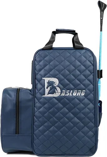 Vista 10 de Bolsa ecuestre profesional duradera de piel sintética impermeable para botas de equitación con compartimento para casco y sombrero
