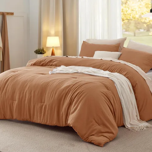 Vista 43 de Bedsure Juego edredón suave prelavado individual/individual XL, 365 días, cálido relleno alternativo GentleSoft™, 1 edredón ligero:68x88 pulgadas