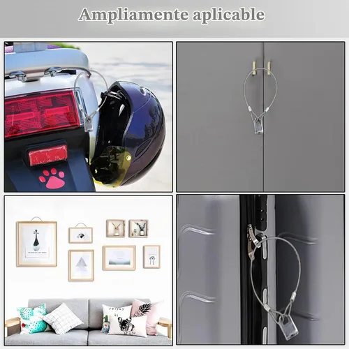 Vista 5 de Cable de acero inoxidable con bucles, cuerda de alambre recubierta de vinilo para cadenas de seguridad para puertas al aire libre, iluminación