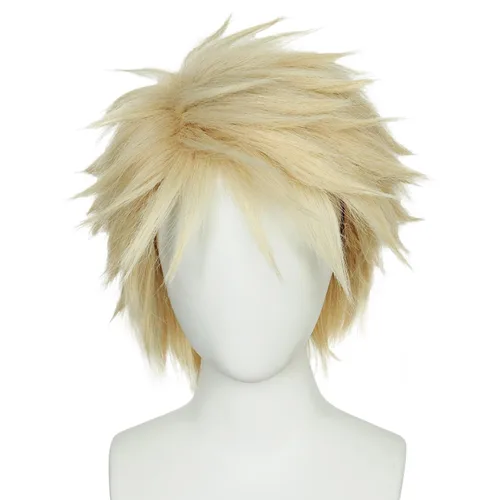 Vista 26 de BESTBEL Peluca corta negra para hombre, pelucas de cosplay negras, peluca Negro