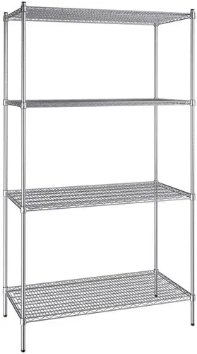 Vista 75 de Kit de 4 estantes de epoxi verde NSF de 21 x 72 pulgadas con postes de 86 pulgadas, estantería de almacenamiento resistente, kit de estantería