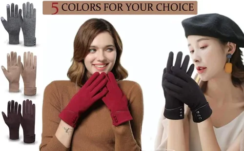 Vista 5 de Tomily - Guantes de forro polar para mujer con pantalla táctil