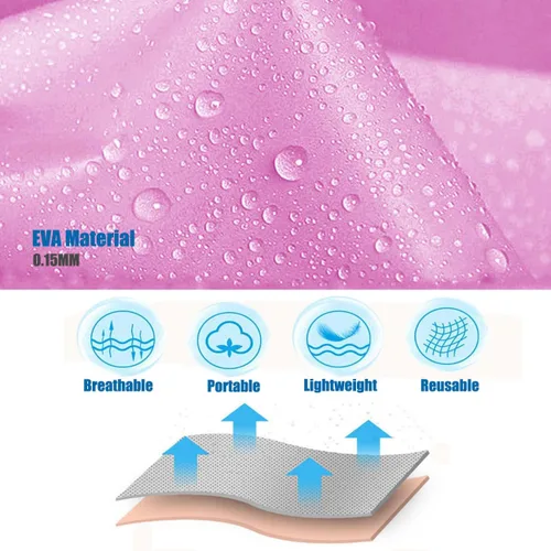 Vista 11 de Rain Ponchos for Adults, Reusable Raincoats for Women and Men - Packable Rain Jackets with Drawstring Hood