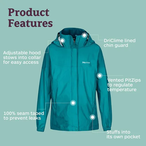 Vista 4 de Marmot PreCip - Chaqueta impermeable ligera para mujer para la lluvia