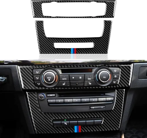 Vista 10 de Adhesivo de fibra de carbono para rejilla de aire acondicionado del panel de la consola central del coche, calcomanía decorativa compatible con BMW