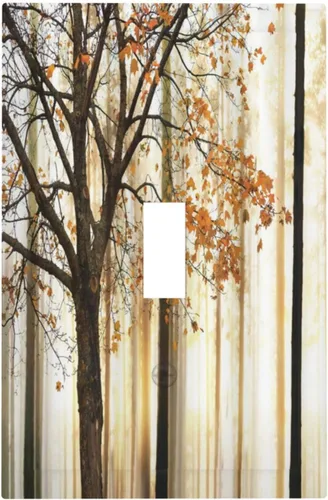 Vista 10 de Cubiertas de Placa de Pared Dúplex Individual Bosque Otoñal Hojas de Arce, Cubierta de Interruptor de Luz 1 Gang, Placa de Salida Decorativa