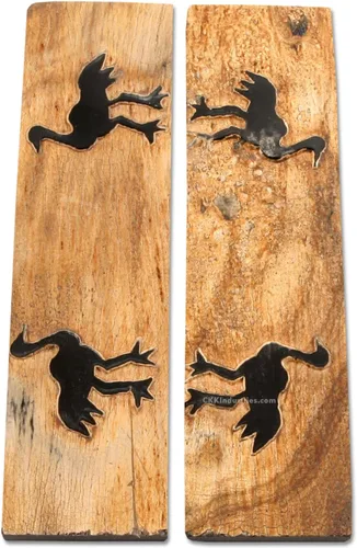 Vista 17 de Báscula de mango de cuerno de búfalo (corteza) - (Amber/Black) - (3.50 x 1.125 x 0.187)