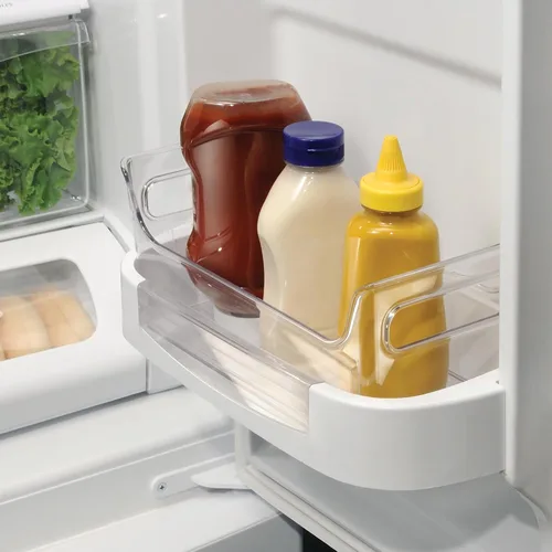 Vista 3 de iDesign - Organizador de condimentos de plástico con asas para nevera, transparente, fabricado en Estados Unidos For Fridge, Made in USA