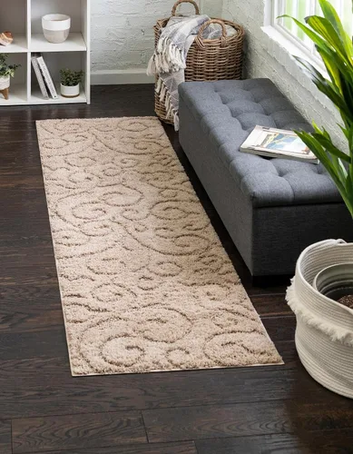 Vista 22 de Rugs.com - Alfombra de la colección Botanical Shag, alfombra de pelo de 4 x 6 pies color beige perfecta para salas de estar, comedores grandes