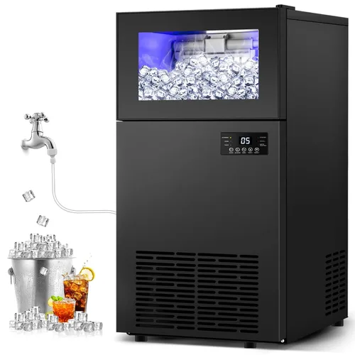 Vista 11 de Nugget Ice Makers - Máquina de hielo de pellets masticables suaves con función de limpieza automática, modo de mezcla de hielo/agua/agua helada, 50