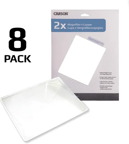Vista 2 de Carson 2 lupas de página Fresnel de 8.5 x 11 pulgadas para leer periódicos, revistas, libros y más, juego de 8
