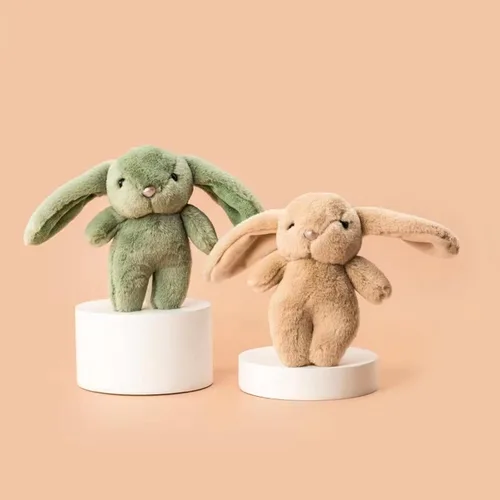 Vista 4 de BEGOOD Llavero de conejo esponjoso Pom Rex Bunny Llavero