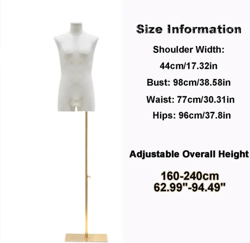Vista 4 de Forma de vestido masculino, maniquí de altura ajustable para hombre, cuerpo completo con abdominales, maniquíes de hombre, torso con soporte, sin