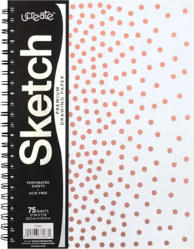 Vista 9 de UCreate Cuaderno de bocetos con cubierta de polietileno, peso pesado, 6 x 9 pulgadas, negro, 75 hojas