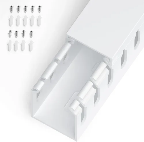 Vista 29 de ZhiYo Canaleta de gestión de cables para rack de servidores de 1.4 pulgadas de alto x 1.6 pulgadas de ancho, kit de conductos de cable de 12 pies